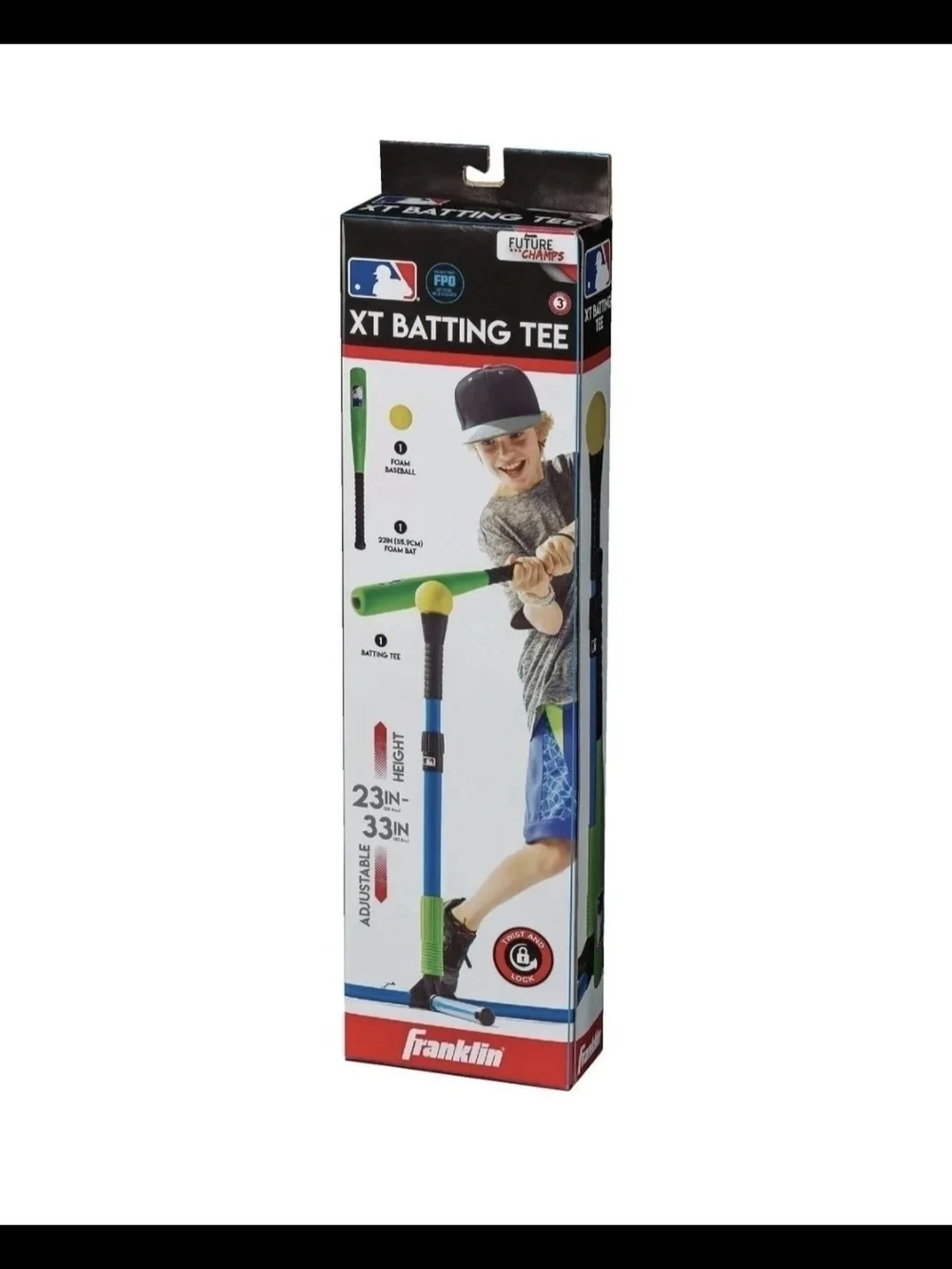 Complete Youth Batting Tee Set with Foam Bat & Ball - Adjustable to 33 inches